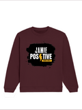 Oversized Sweatshirt | Relaxed Fit, Drop Shoulder, Unisex | 400 GSM Cotton Blend | Pre-Shrunk, Bio-Washed | Personalized | DTG | Grunge | Positivity | Motivation | Everyday | Uplifting - front - Maroon - mockup 1