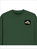 Oversized Sweatshirt | Relaxed Fit Unisex | 400 GSM Cotton Blend | Pre-Shrunk, Drop Shoulder Design | Personalized | DTG | Grunge | Positivity | Motivation | Everyday | Uplifting - left pocket - Bottle Green - mockup 3