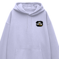 Oversized Hoodie | Relaxed Fit Unisex | 400 GSM Cotton Blend | Pre-Shrunk Drop Shoulder | Adults | Personalized | DTG | Grunge | Positivity | Motivation | Everyday | Uplifting - left pocket - Lavender - mockup 3