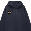 Oversized Hoodie | Relaxed Fit Unisex | 400 GSM Cotton Blend | Pre-Shrunk Drop Shoulder | Adults | Personalized | DTG | Grunge | Positivity | Motivation | Everyday | Uplifting - right pocket - Navy Blue - mockup 4