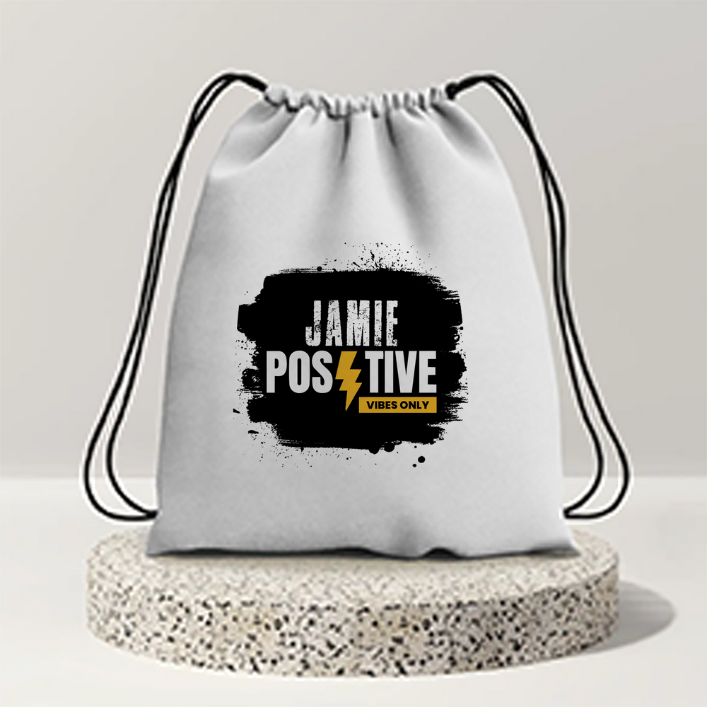 Drawstring Bag | Unisex | 280 GSM Cotton | Secure Drawstring Closure | Heavy-Duty Carry | Personalized | Embroidery | Grunge | Positivity | Motivation | Everyday | Uplifting - front - mockup 1