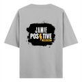 Oversized Standard T-Shirt | Relaxed Fit Unisex | 100% Super Combed Cotton DTG Print | Soft Durable Breathable | Adult | Personalized | DTG | Grunge | Positivity | Motivation | Everyday | Uplifting - back - Grey Melange - mockup 2
