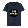 Male V Neck T-Shirt | Men's Regular Fit | 180 GSM Bio-Washed Cotton | DTG Print | Double Stitched, Ribbed Neck | Personalized | DTG | Grunge | Positivity | Motivation | Everyday | Uplifting - front - Navy Blue - mockup 1
