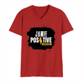 Male V Neck T-Shirt | Men's Regular Fit | 180 GSM Bio-Washed Cotton | DTG Print | Double Stitched, Ribbed Neck | Personalized | DTG | Grunge | Positivity | Motivation | Everyday | Uplifting - front - Red - mockup 1