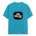Female Classic Crew T-Shirt | Regular Fit | 180 GSM Bio-Washed Cotton Blend | Double Stitched Seam | Women's | Personalized | DTG | Grunge | Positivity | Motivation | Everyday | Uplifting - back - SkyBlue - mockup 2