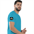 Female Classic Crew T-Shirt | Regular Fit | 180 GSM Bio-Washed Cotton Blend | Double Stitched Seam | Women's | Personalized | DTG | Grunge | Positivity | Motivation | Everyday | Uplifting - right sleeve - SkyBlue - mockup 6