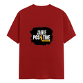 Female Classic Crew T-Shirt | Regular Fit | Women | 180 GSM Bio-Washed Cotton Blend | DTG | Pre-Shrunk | Double Stitched | Personalized | Grunge | Positivity | Motivation | Everyday | Uplifting - back - Red - mockup 2