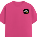 Female Classic Crew T-Shirt | Regular Fit | Women | 180 GSM Bio-Washed Cotton Blend | DTG | Pre-Shrunk | Double Stitched | Personalized | Grunge | Positivity | Motivation | Everyday | Uplifting - left pocket - Pink - mockup 3