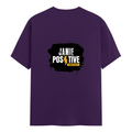 Female Classic Crew T-Shirt | Regular Fit Women's | 180 GSM Bio-Washed Cotton | Double Stitched, Pre-Shrunk | Personalized | DTG | Grunge | Positivity | Motivation | Everyday | Uplifting - back - Purple - mockup 2