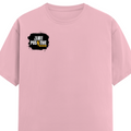 Female Classic Crew T-Shirt | Regular Fit Women's | 180 GSM Bio-Washed Cotton | Double Stitched, Pre-Shrunk | Personalized | DTG | Grunge | Positivity | Motivation | Everyday | Uplifting - right pocket - Light Baby Pink - mockup 4