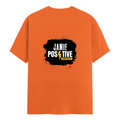 Female Classic Crew T-Shirt | Women's Regular Fit | 180 GSM Bio-Washed Cotton Blend | Double Stitched Seam | Folded Neck | Women | Personalized | DTG | Grunge | Positivity | Motivation | Everyday | Uplifting - back - Orange - mockup 2
