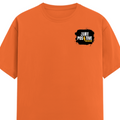Female Classic Crew T-Shirt | Women's Regular Fit | 180 GSM Bio-Washed Cotton Blend | Double Stitched Seam | Folded Neck | Women | Personalized | DTG | Grunge | Positivity | Motivation | Everyday | Uplifting - left pocket - Orange - mockup 3