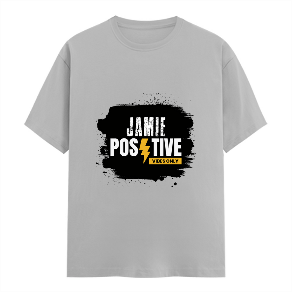 Female Classic Crew T-Shirt | Women's Regular Fit | 180 GSM Bio-Washed Cotton Blend | Pre-Shrunk, Double Stitched | Women | Personalized | DTG | Grunge | Positivity | Motivation | Everyday | Uplifting - front - Grey Melange - mockup 1