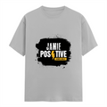 Female Classic Crew T-Shirt | Women's Regular Fit | 180 GSM Bio-Washed Cotton Blend | Pre-Shrunk, Double Stitched | Women | Personalized | DTG | Grunge | Positivity | Motivation | Everyday | Uplifting - front - Grey Melange - mockup 1