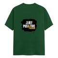 Female Classic Crew T-Shirt | Women's Regular Fit | 180 GSM Bio-Washed Cotton Blend | Pre-Shrunk, Double Stitched | Women | Personalized | DTG | Grunge | Positivity | Motivation | Everyday | Uplifting - back - Bottle Green - mockup 2