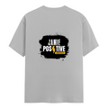 Female Classic Crew T-Shirt | Women's Regular Fit | 180 GSM Bio-Washed Cotton Blend | Pre-Shrunk, Double Stitched | Women | Personalized | DTG | Grunge | Positivity | Motivation | Everyday | Uplifting - back - Grey Melange - mockup 2