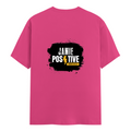 Female Classic Crew T-Shirt | Women's Regular Fit | 180 GSM Bio-Washed Cotton Blend | Pre-Shrunk, Double Stitched | Women | Personalized | DTG | Grunge | Positivity | Motivation | Everyday | Uplifting - back - Pink - mockup 2