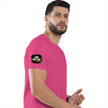 Female Classic Crew T-Shirt | Women's Regular Fit | 180 GSM Bio-Washed Cotton Blend | Pre-Shrunk, Double Stitched | Women | Personalized | DTG | Grunge | Positivity | Motivation | Everyday | Uplifting - right sleeve - Pink - mockup 6