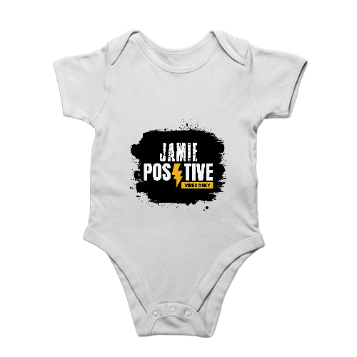 Rompers | Baby Unisex | 180 GSM Super Combed Bio-Washed Cotton | Double Stitched, Pre-Shrunk, Regular Fit | 0-12 Months | Personalized | DTG | Grunge | Positivity | Motivation | Everyday | Uplifting - front - White - mockup 1