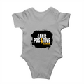 Baby Rompers | 0-12 Months Regular Fit | 180 GSM Bio-Washed Cotton | Double Stitched, Pre-Shrunk | Unisex | Personalized | DTG | Grunge | Positivity | Motivation | Everyday | Uplifting - back - Grey Melange - mockup 2