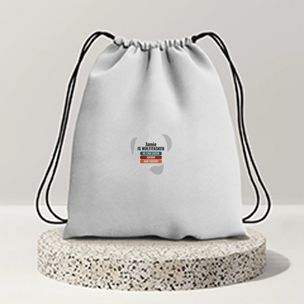 Personalized Graphic Design Drawstring Bag with Custom Name