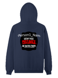 Pullover Hoodie | Unisex Regular Fit | Tri-Layer Cotton Blend | DTG | All-Season Comfort, Ribbed Cuff & Hem | Adults | Personalized | Humorous | Humor | Relationships | Everyday | Amusing - back - Navy Blue - mockup 2