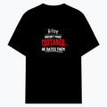 Cotton Stretch T-Shirt | Unisex Fit | 95% Cotton 5% Spandex Blend | DTG Print | Stretchable, Breathable, 240 GSM | Adult | Personalized | DTG | Humorous | Humor | Relationships | Everyday | Amusing - front - Black - mockup 1