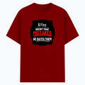 Cotton Stretch T-Shirt | Unisex Fit | 95% Cotton 5% Spandex Blend | Stretchable, Breathable | Adults | Personalized | DTG | Humorous | Humor | Relationships | Everyday | Amusing - DTG Print - front - Red - mockup 1