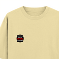 Oversized Standard T-Shirt | Relaxed Fit Unisex | 100% Super Combed Cotton DTG Print | Soft Durable Breathable | Adult | Personalized | DTG | Humorous | Humor | Relationships | Everyday | Amusing - left pocket - Beige - mockup 3