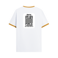 Ringer T-shirt | Unisex | DTG Print | Contrast Trim | Men's, Women's | Personalized | DTG | Minimalist | Trust | Friendship | Friendship Day - back - Mustard yellow off white - mockup 2