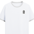 Ringer T-shirt | Unisex | DTG Print | Contrast Trim | Men's, Women's | Personalized | DTG | Minimalist | Trust | Friendship | Friendship Day - left pocket - White Black - mockup 3