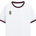 Ringer T-shirt | Unisex | DTG Print | Contrast Trim | Men's, Women's | Personalized | DTG | Minimalist | Trust | Friendship | Friendship Day - right pocket - Maroon off white - mockup 4