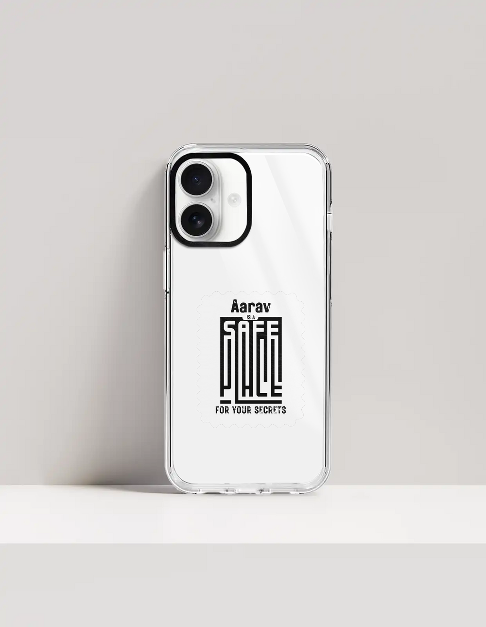 Hard Clear Case | iPhone | TPU Sides & PC Back | Detachable Camera Protector, Scratch-Proof | Unisex | Personalized | Minimalist | Trust | Friendship | Friendship Day - front_17 - 17 - mockup 1