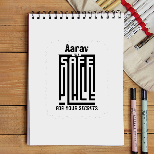Sketchbook | A5 Spiral Bound | Digital Print Cover | 140 GSM Paper | Unisex | Personalized | Minimalist | Trust | Friendship | Friendship Day - front - White - mockup 1