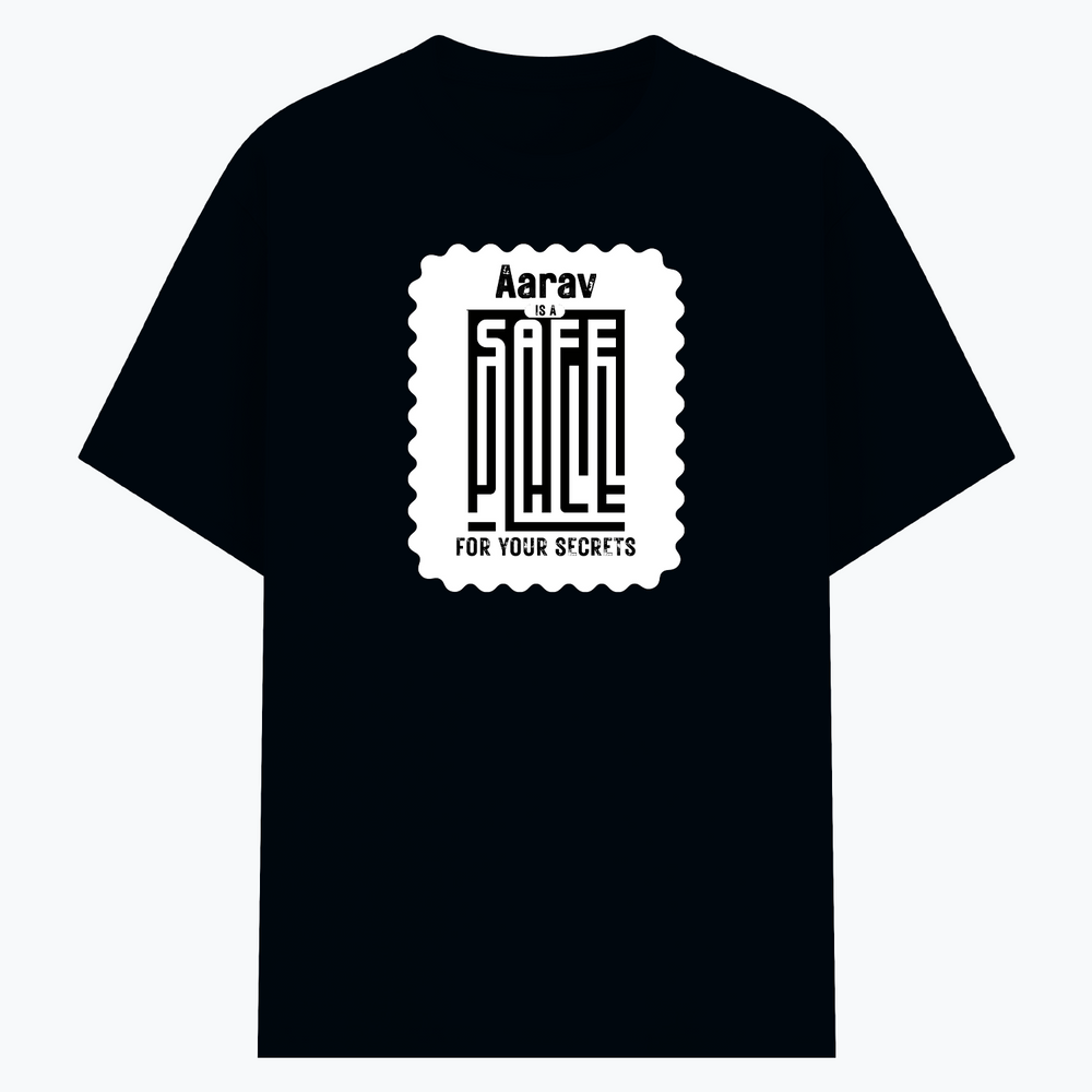 Cotton Stretch T-Shirt (Dtg) | T-Shirts | Him, Her, Unisex | Personalized | DTG | Minimalist | Trust | Friendship | Friendship Day - front - Navy Blue - mockup 1