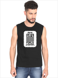 Men's Sleeveless T-Shirt | Regular Fit | 180 GSM Bio-Washed Cotton DTG | Pre-Shrunk, Double Stitched | For Gym & Casual Wear | Personalized | DTG | Minimalist | Trust | Friendship | Friendship Day - front - Black - mockup 1