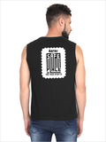 Men's Sleeveless T-Shirt | Regular Fit | 180 GSM Bio-Washed Cotton DTG | Pre-Shrunk, Double Stitched | For Gym & Casual Wear | Personalized | DTG | Minimalist | Trust | Friendship | Friendship Day - back - Black - mockup 2