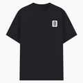 Basic T-Shirt | Unisex Fit, Sizes XS-2XL | 180 GSM Poly-Cotton Blend, DTF Ready | Bio-Wash, Silicon Finish, Durable Stitching | Adults | Personalized | DTF | Minimalist | Trust | Friendship | Friendship Day - left pocket - Black melange - mockup 3
