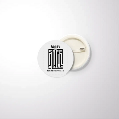 Pin Button Badge | Unisex | Original EPSON Inks | Glossy Finish, Rust-Free, Pin Attached | Everyday Wear | Personalized | Minimalist | Trust | Friendship | Friendship Day - front_32mm - 32mm - White - mockup 1
