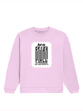 Oversized Sweatshirt | Roomy Relaxed Fit | 400 GSM Cotton Blend | Pre-Shrunk Drop Shoulder | Unisex Adult | Personalized | DTG | Minimalist | Trust | Friendship | Friendship Day - front - Light Baby Pink - mockup 1