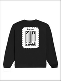 Oversized Sweatshirt | Roomy Relaxed Fit | 400 GSM Cotton Blend | Pre-Shrunk Drop Shoulder | Unisex Adult | Personalized | DTG | Minimalist | Trust | Friendship | Friendship Day - back - Black - mockup 2