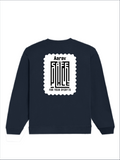 Oversized Sweatshirt | Roomy Relaxed Fit | 400 GSM Cotton Blend | Pre-Shrunk Drop Shoulder | Unisex Adult | Personalized | DTG | Minimalist | Trust | Friendship | Friendship Day - back - Navy Blue - mockup 2