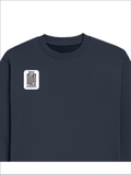 Oversized Sweatshirt | Roomy Relaxed Fit | 400 GSM Cotton Blend | Pre-Shrunk Drop Shoulder | Unisex Adult | Personalized | DTG | Minimalist | Trust | Friendship | Friendship Day - right pocket - Navy Blue - mockup 4