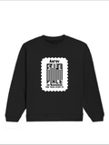 Oversized Sweatshirt | Roomy Relaxed Fit | 400 GSM Cotton Blend | Pre-Shrunk Drop Shoulder | Unisex Adult | Personalized | DTF | Minimalist | Trust | Friendship | Friendship Day - front - Black - mockup 1