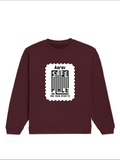 Oversized Sweatshirt | Roomy Relaxed Fit | 400 GSM Cotton Blend | Pre-Shrunk Drop Shoulder | Unisex Adult | Personalized | DTF | Minimalist | Trust | Friendship | Friendship Day - front - Maroon - mockup 1