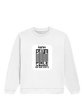 Oversized Sweatshirt | Roomy Relaxed Fit | 400 GSM Cotton Blend | Pre-Shrunk Drop Shoulder | Unisex Adult | Personalized | DTF | Minimalist | Trust | Friendship | Friendship Day - front - White - mockup 1