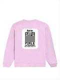 Oversized Sweatshirt | Roomy Relaxed Fit | 400 GSM Cotton Blend | Pre-Shrunk Drop Shoulder | Unisex Adult | Personalized | DTF | Minimalist | Trust | Friendship | Friendship Day - back - Light Baby Pink - mockup 2