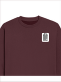 Oversized Sweatshirt | Roomy Relaxed Fit | 400 GSM Cotton Blend | Pre-Shrunk Drop Shoulder | Unisex Adult | Personalized | DTF | Minimalist | Trust | Friendship | Friendship Day - left pocket - Maroon - mockup 3