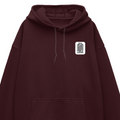 Oversized Hoodie | Relaxed Fit, Drop-Shoulder | 400 GSM Fabric | Warm, Durable | Unisex | Personalized | DTF | Minimalist | Trust | Friendship | Friendship Day - left pocket - Maroon - mockup 3