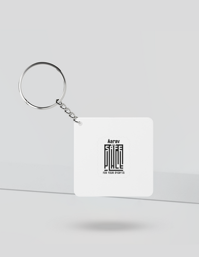 Keychain | Rectangle, Square, Slim Options | Acrylic UV Printed | Fade-Proof, Glossy Finish | Unisex | Personalized | Minimalist | Trust | Friendship | Friendship Day - front_Square - Square - White - mockup 1
